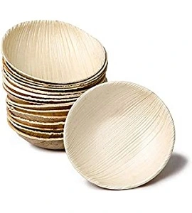 palm leaf round bowls